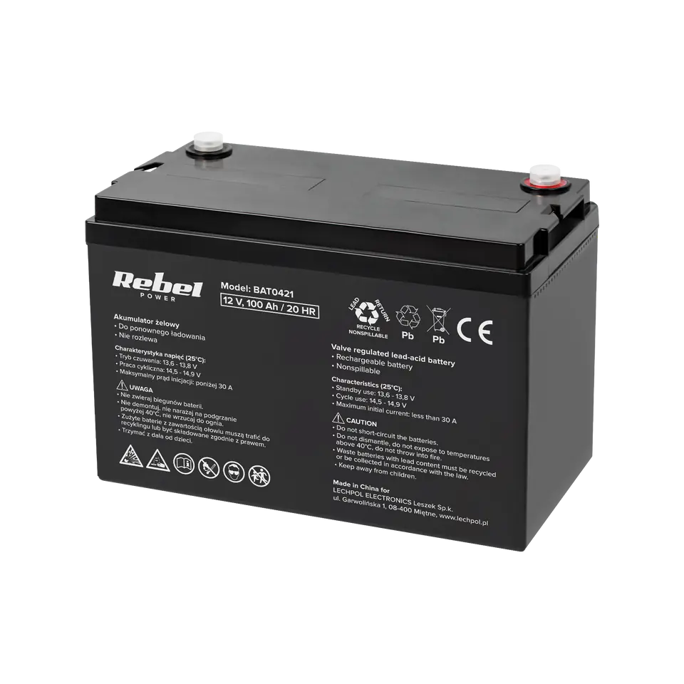 ⁨Gel battery Rebel 12V 100Ah⁩ at Wasserman.eu