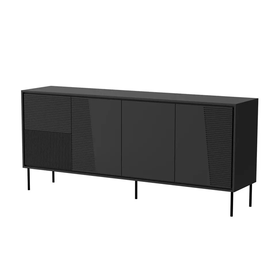 ⁨4D ABI chest of drawers 200x45x88 matt black⁩ at Wasserman.eu