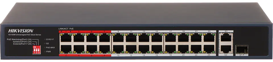 ⁨SWITCH POE DS-3E0326P-E/M(C) 24-PORTOWY SFP Hikvision⁩ w sklepie Wasserman.eu