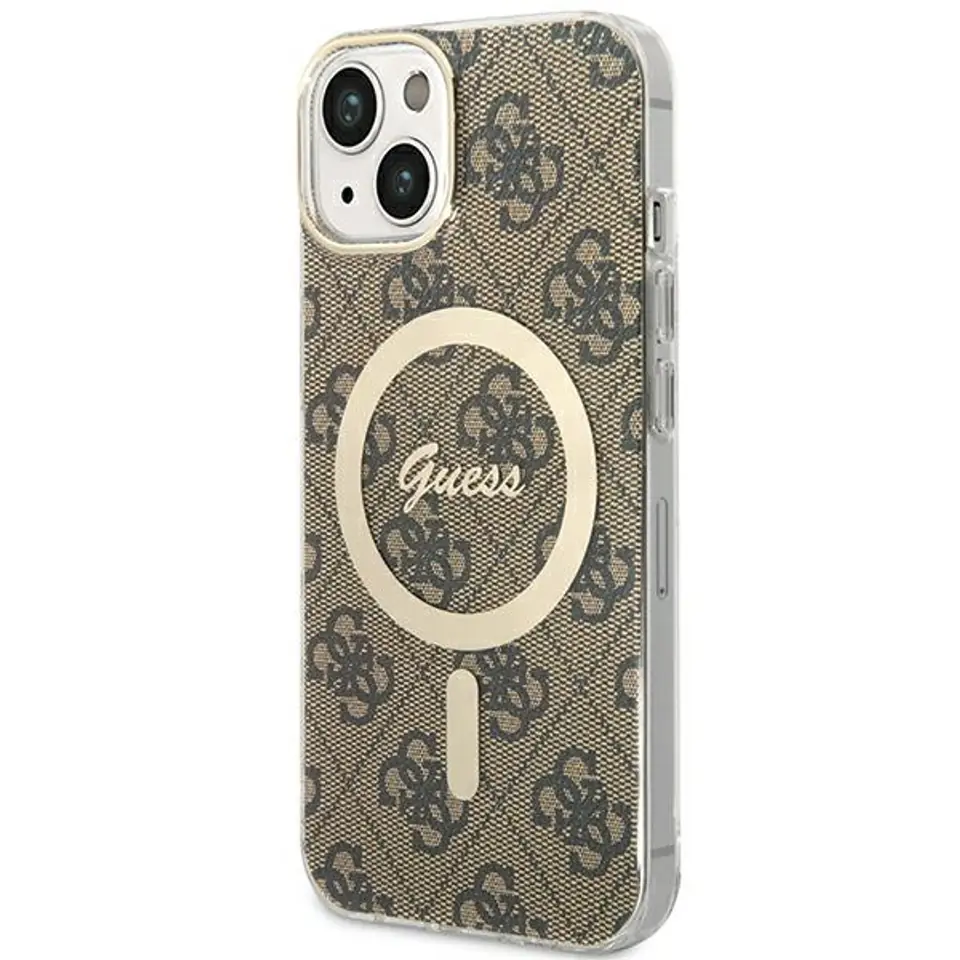 ⁨Guess GUHMP13MH4STW iPhone 13 / 14 / 156.1" brązowy/brown hardcase 4G MagSafe⁩ w sklepie Wasserman.eu