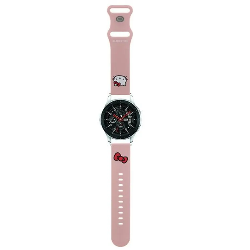 ⁨Hello Kitty Pasek Uniwersalny HKUWLSCHBLP Silicone Kitty Head różowy/pink strap 22mm⁩ w sklepie Wasserman.eu