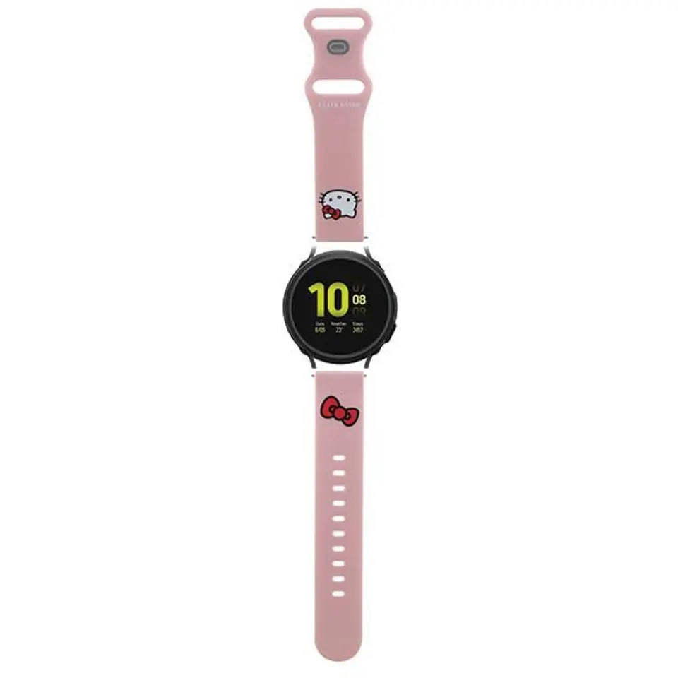 ⁨Hello Kitty Pasek Uniwersalny HKUWMSCHBLP Silicone Kitty Head różowy/pink strap 20mm⁩ w sklepie Wasserman.eu