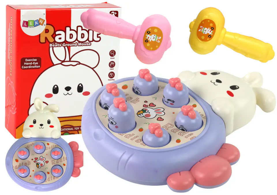 ⁨Gra Królik Do Zbijania Marchewki Zręcznościowa Whac-A-Mole Fioletowa⁩ w sklepie Wasserman.eu