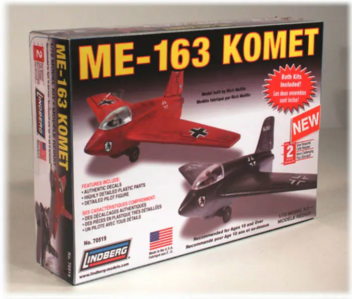 ⁨Plastic model for gluing Lindberg (USA) Messerschmitt ME-163 comet jet⁩ at Wasserman.eu