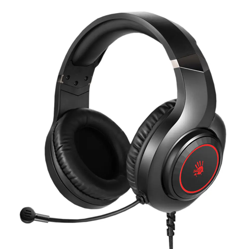 ⁨A4Tech Bloody G220, słuchawki z mikrofonem, przewodowa, czarna, słuchawki, podświetlane typ 3.5 mm jack + USB⁩ w sklepie Wasserman.eu