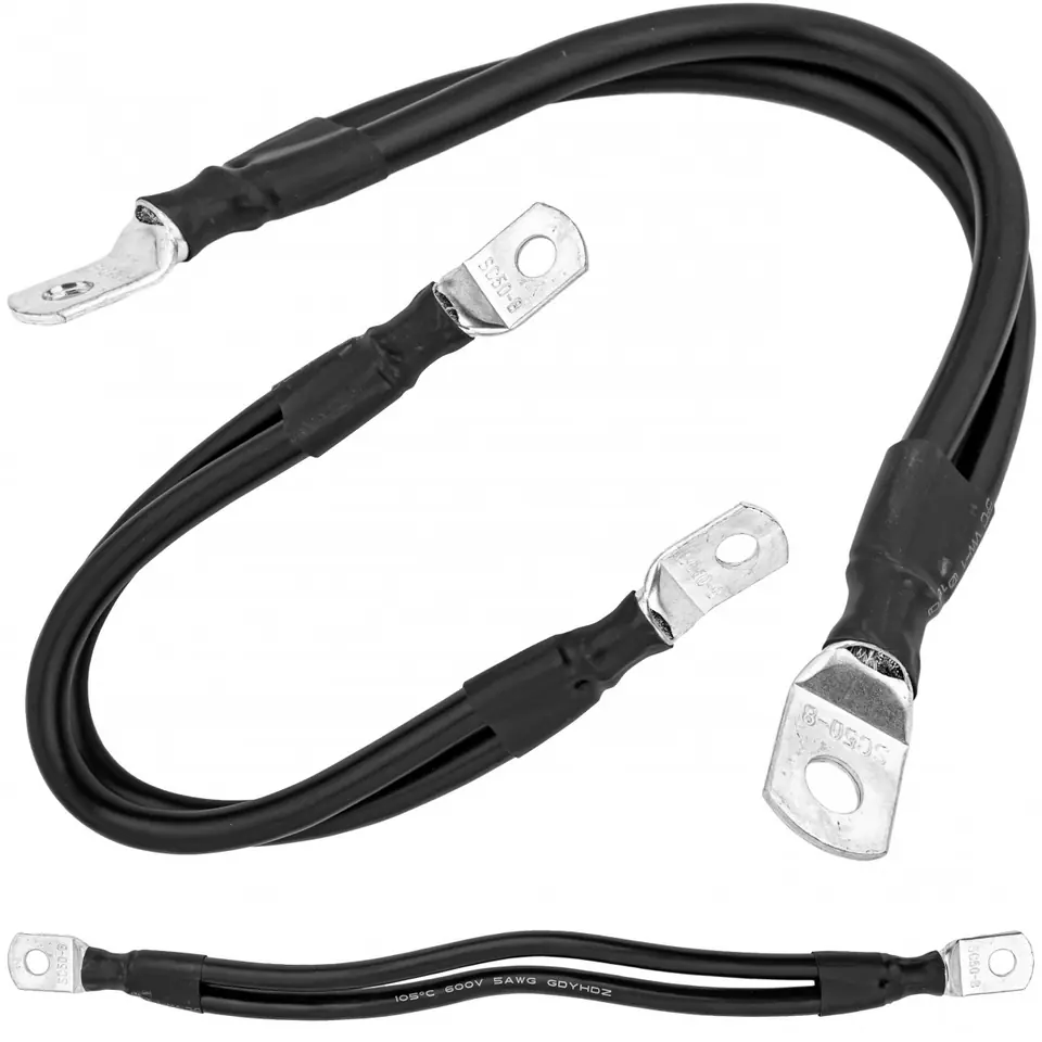 ⁨Kabel do łączenia akumulatorów 34mm2 25cm M8 [sztuka] (2 x 17mm2)⁩ w sklepie Wasserman.eu