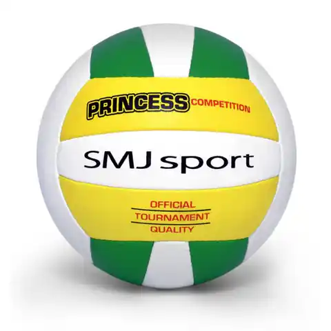 ⁨Piłka siatkowa Smj Sport Princess Competition (kolor Biały. Zielony. Żółty)⁩ w sklepie Wasserman.eu