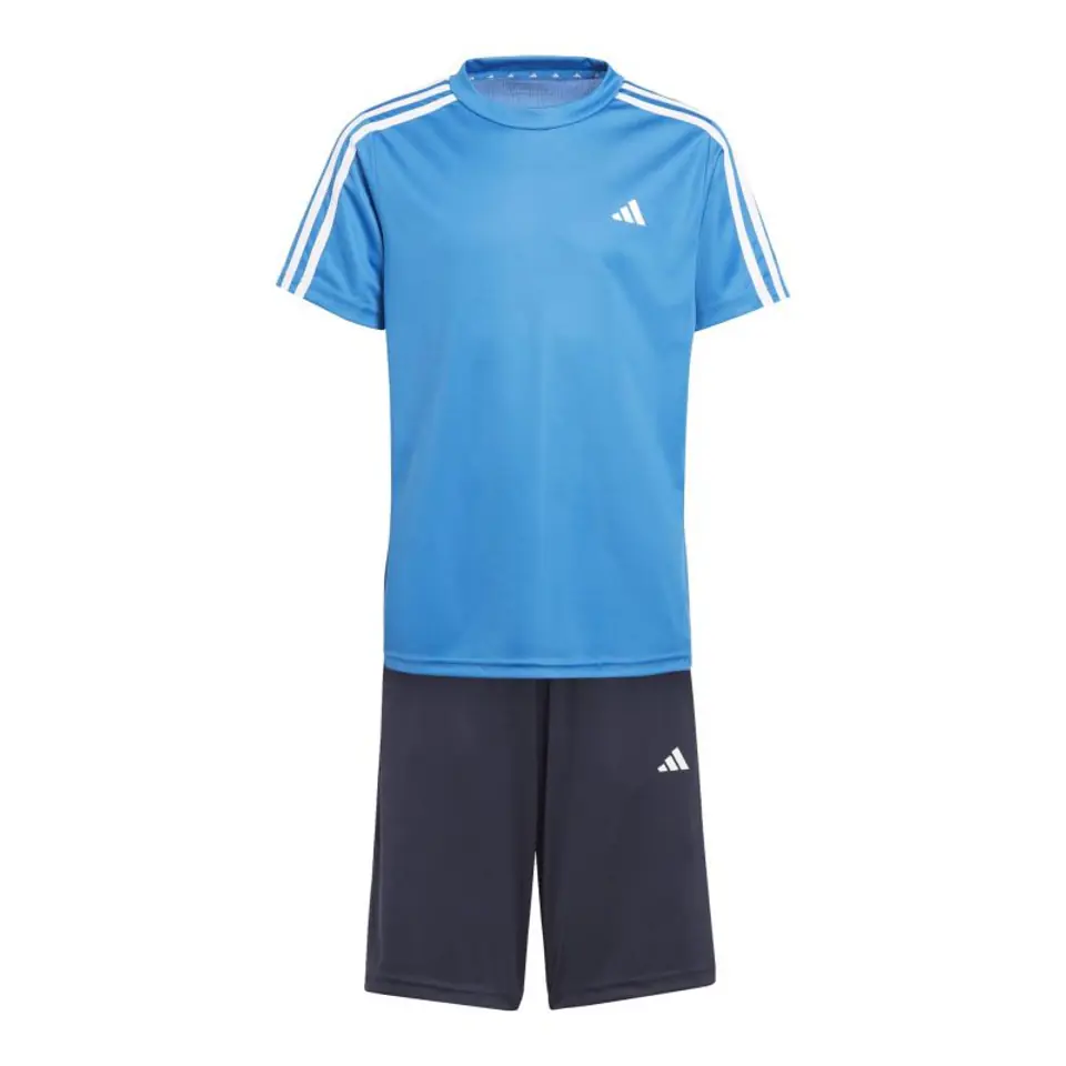 ⁨Komplet adidas Training Essentials 3-stripes Jr (kolor Granatowy. Niebieski, rozmiar 128, rozmiar 128. 140. 152. 164)⁩ w sklepie Wasserman.eu