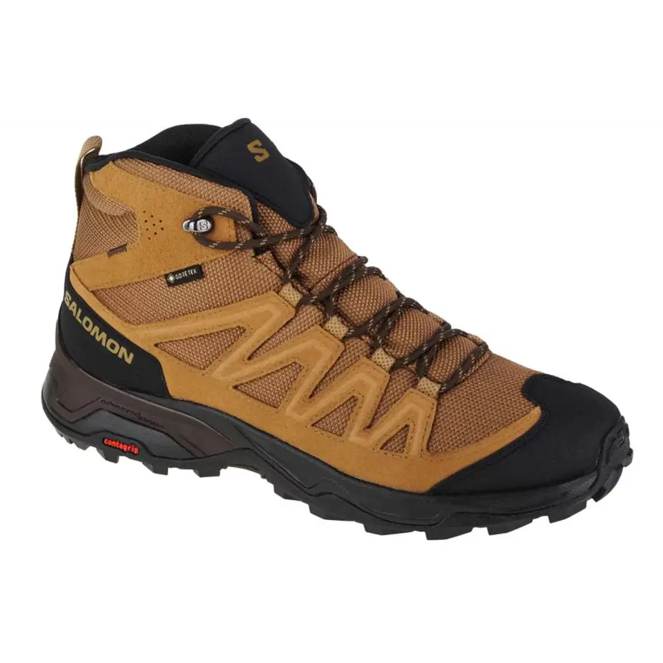 ⁨Buty Salomon X Ward Leather Mid GTX M (kolor Brązowy, rozmiar 42)⁩ w sklepie Wasserman.eu