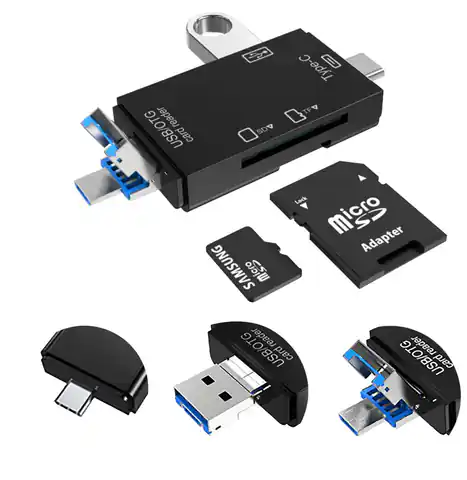 ⁨VAKOSS CZYTNIK KART 6W1 USB A/ MICRO USB/ USB C/ SD/ MICRO SD/ USB TC-R425X⁩ w sklepie Wasserman.eu