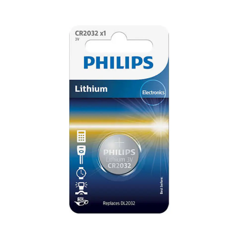 ⁨Bateria Litowa CR2032/01B PHILIPS 1szt.⁩ w sklepie Wasserman.eu