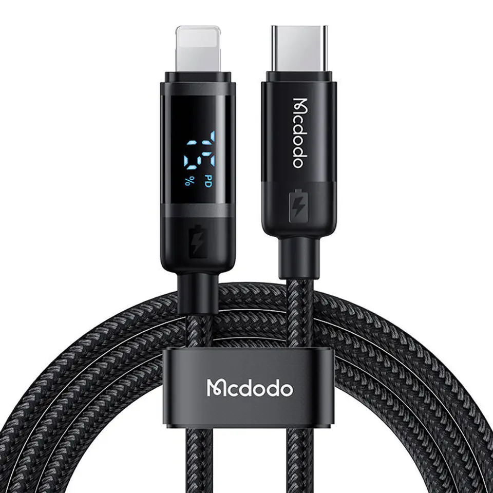 ⁨Kabel USB-C do Lightning Mcdodo CA-5210, 36W, 1.2m (czarny)⁩ w sklepie Wasserman.eu