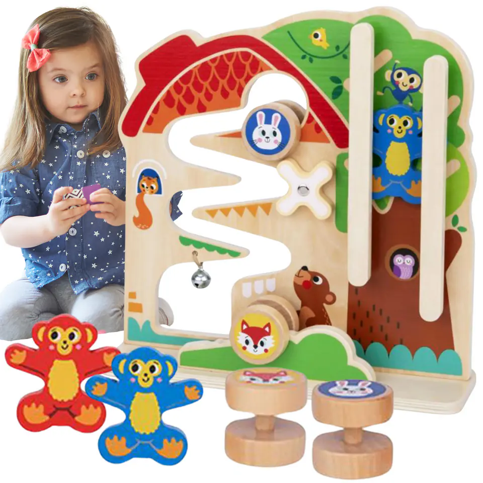 ⁨TOOKY TOY Drewniana Tablica Manipulacyjna Montessori Labirynt⁩ w sklepie Wasserman.eu