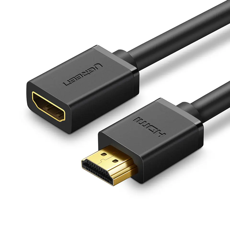 ⁨Przedłużacz przejściówka kabla HDMI 2.0 4K 1m czarny⁩ w sklepie Wasserman.eu