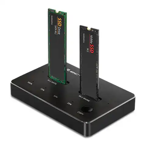 ⁨Qoltec Stacja dokująca dysków SSD M.2 | NVMe|  SATA | USB-C | DUAL 2 x 2TB⁩ w sklepie Wasserman.eu