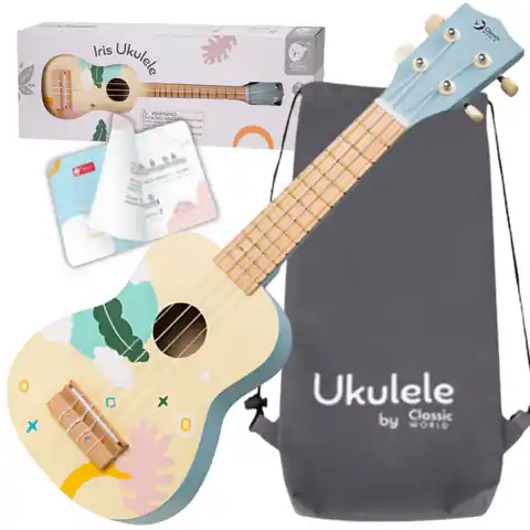⁨CLASSIC WORLD Drewniane Ukulele Gitara dla Dzieci Niebieskie⁩ w sklepie Wasserman.eu