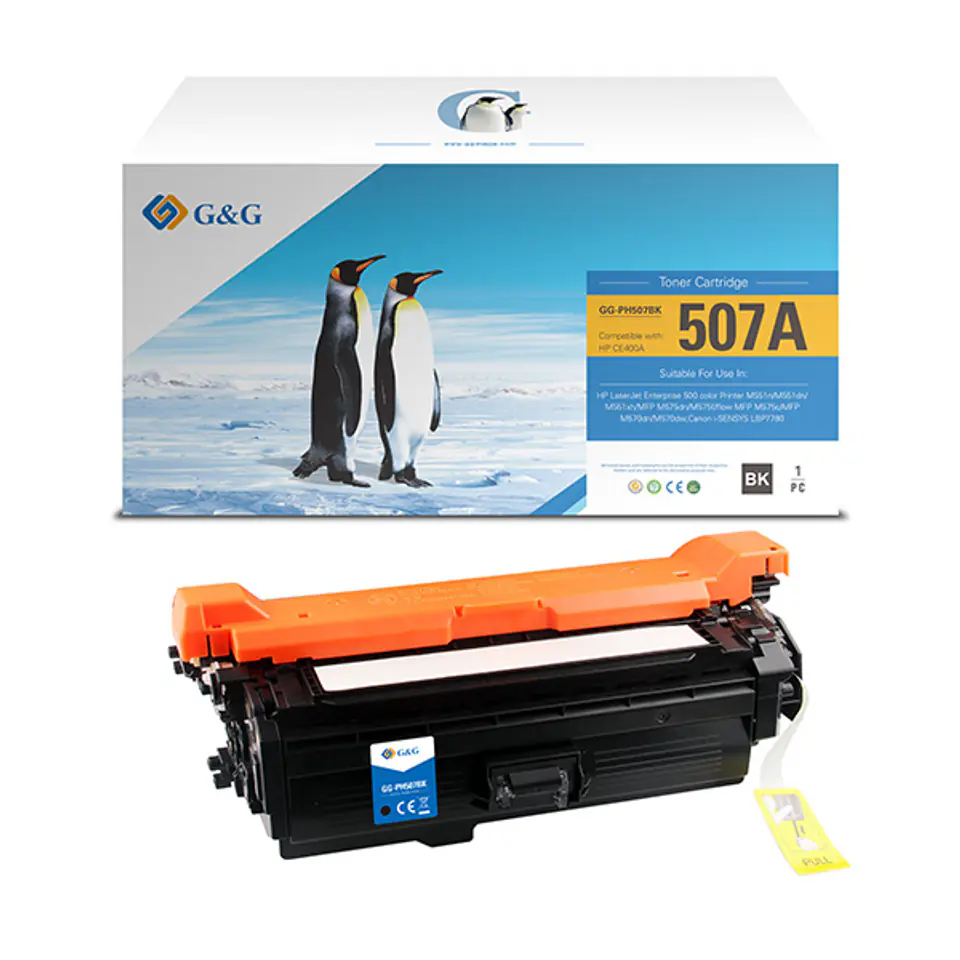 ⁨G&G kompatybilny toner z HP CE400A, NT-PH507BK(CE400A), HP 507A, black, 5500s⁩ w sklepie Wasserman.eu