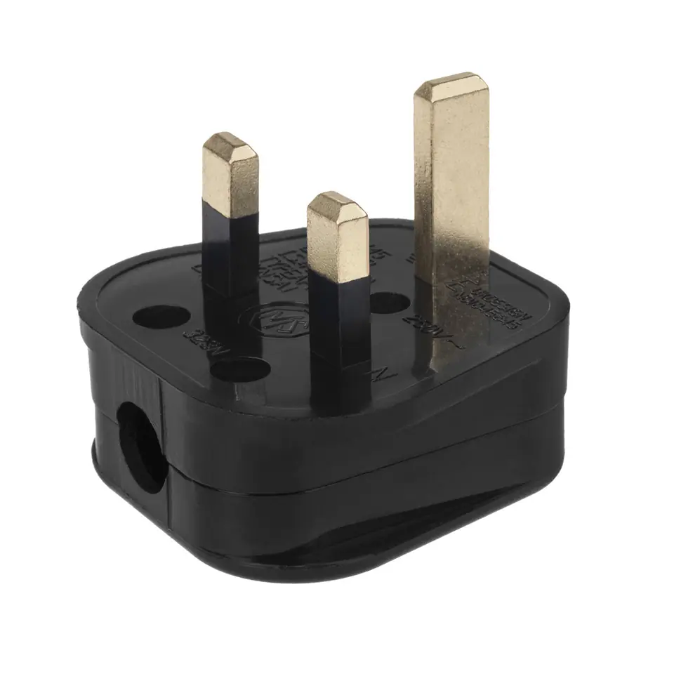 ⁨MCE193 52067 Plug UK black for cable mounting 13A 230V UK 3 Pin⁩ at Wasserman.eu