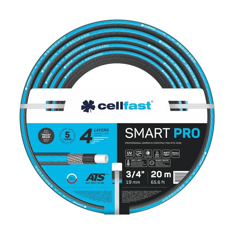 ⁨CELLFAST WĄŻ OGRODOWY SMART PRO ATS 3/4" 20mb⁩ at Wasserman.eu