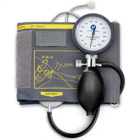 ⁨LD81 Integrated mechanical blood pressure monitor + stethoscope sewn into the cuff⁩ at Wasserman.eu