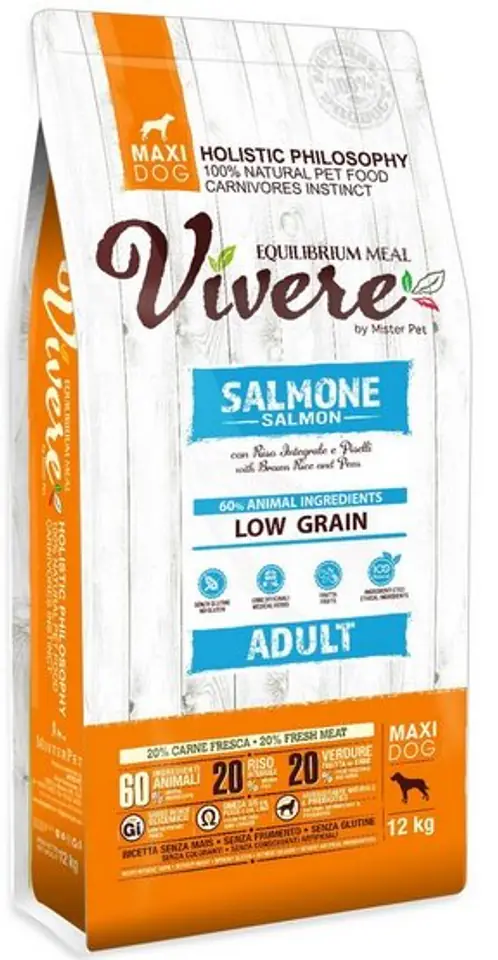 ⁨Vivere Maxi Adult Salmon 12kg Karma Monobiałkowa z Łososiem dla dużych ras⁩ w sklepie Wasserman.eu