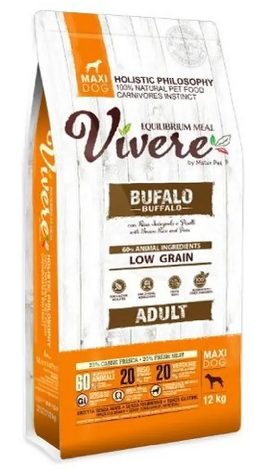 ⁨Vivere Maxi Adult Buffalo 12kg Karma Monobiałkowa z Bawołem dla dużych ras⁩ w sklepie Wasserman.eu