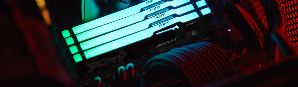 ⁨Pamięć RAM Kingston Fury Beast Black RGB 16GB (2x8GB) DDR5 6000MHz⁩ w sklepie Wasserman.eu
