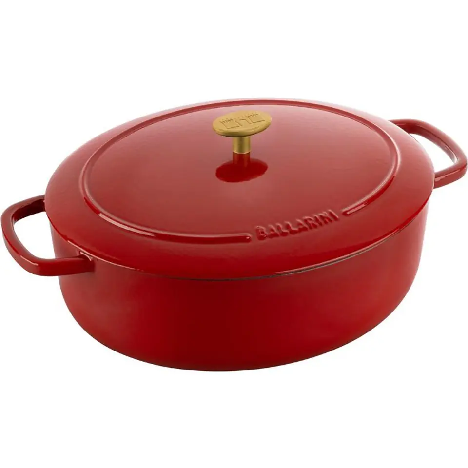 ⁨BALLARINI BELLAMONTE OVAL CAST IRON POT 75003-566-0 - 5.5 LTR RED⁩ at Wasserman.eu