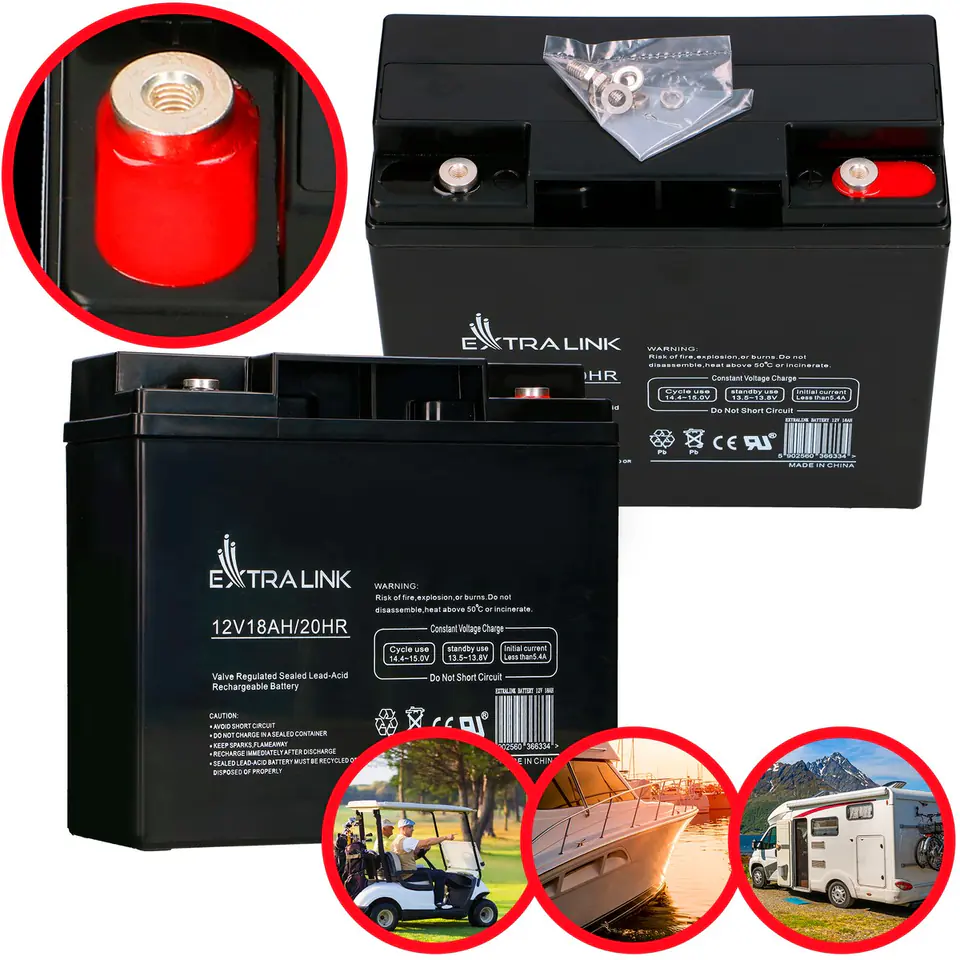 ⁨Extralink Accumulator AGM 12V 18Ah maintenance free⁩ at Wasserman.eu