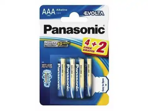 ⁨Alkaline Battery Panasonic 1,5V LR03 Evolta AAA - Blister 6 Pieces⁩ at Wasserman.eu