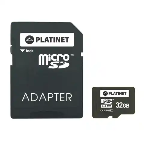 ⁨PLATINET microSDHC  SECURE DIGITAL + ADAPTER SD 32GB class10 [41843]⁩ w sklepie Wasserman.eu