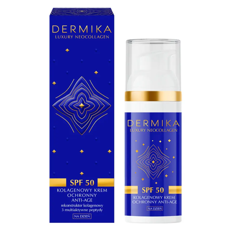 ⁨Dermika Luxury Neocollagen kolagenowy krem ochronny Anti-Age SPF50 50ml⁩ w sklepie Wasserman.eu