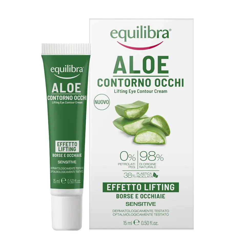 ⁨Equilibra Aloe Lifting Eye Contour Cream aloesowy liftingujący krem pod oczy 15ml⁩ w sklepie Wasserman.eu