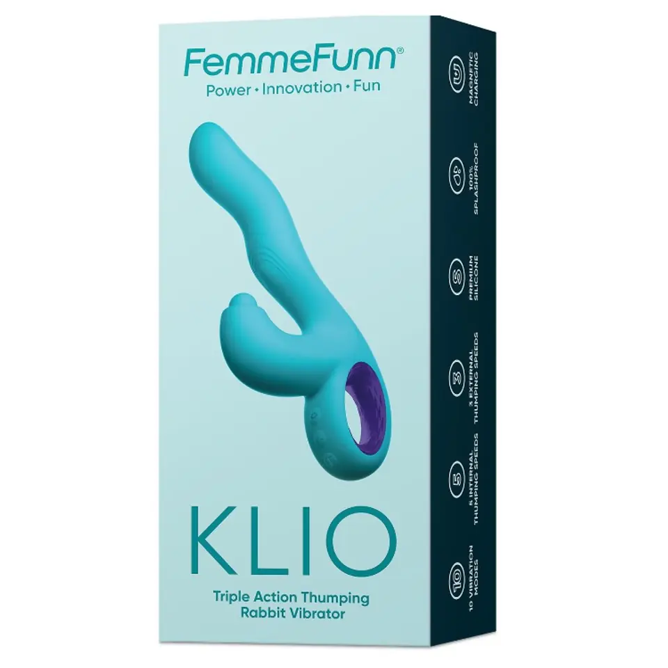FemmeFunn Klio potrójny wibrator typu króliczek Turquoise w sklepie Wasserman.eu