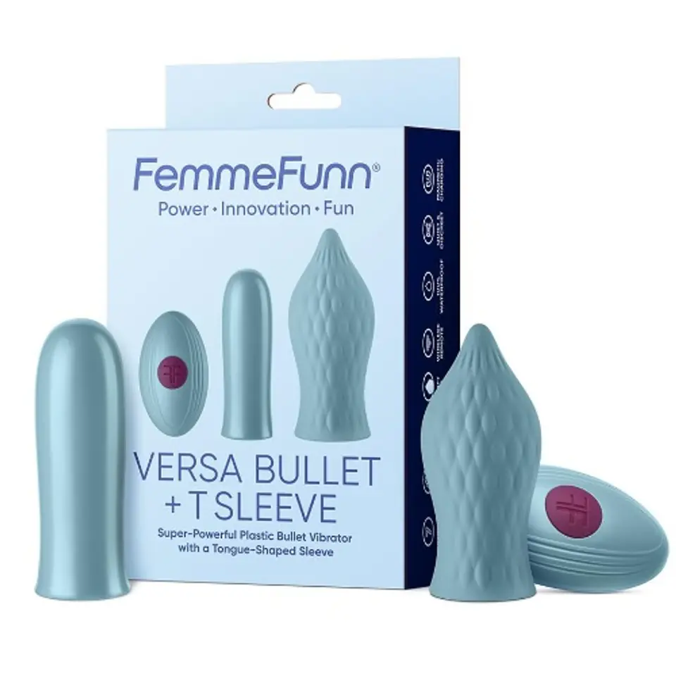 FemmeFunn Versa Bullet With T Sleeve wibrator z nakładką Light Blue w sklepie Wasserman.eu