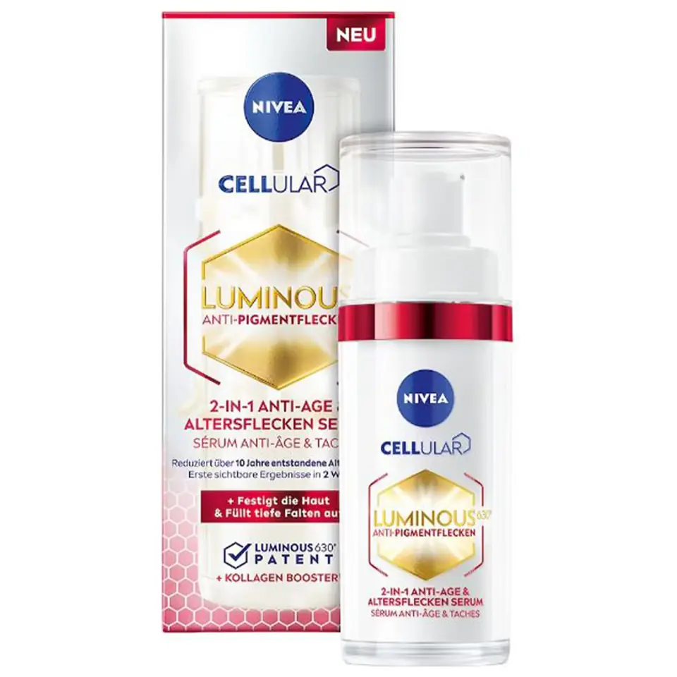 ⁨Nivea Cellular Luminous 630® anti-age serum 2w1 na przebarwienia i zmarszczki 30ml⁩ w sklepie Wasserman.eu