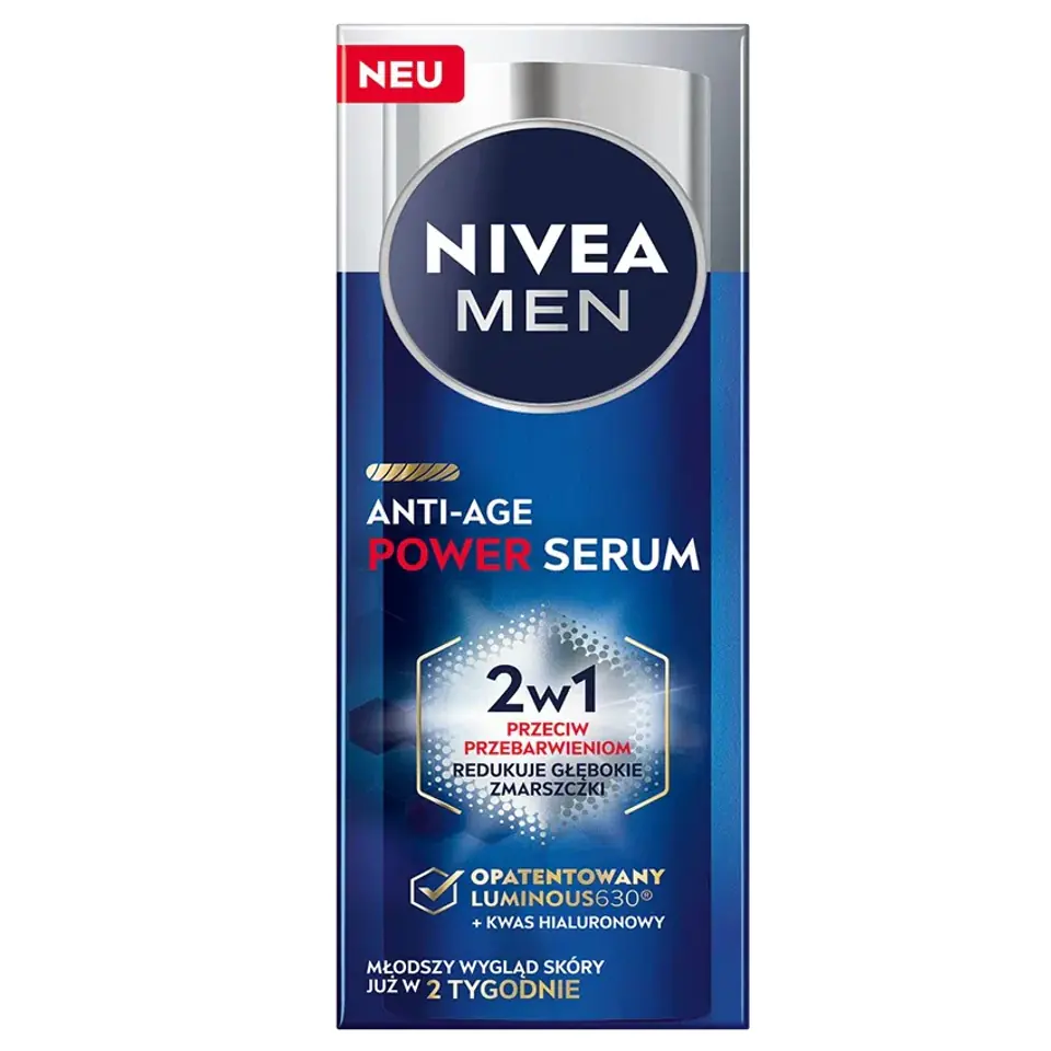⁨Nivea Men Anti-Age Power Serum 2in1 intensywne serum przeciw przebarwieniom 30ml⁩ w sklepie Wasserman.eu