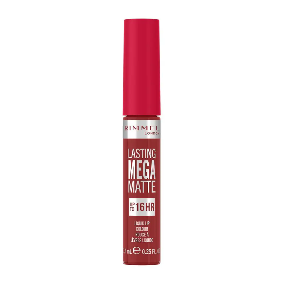 ⁨Rimmel Lasting Mega Matte długotrwała matowa pomadka w płynie do ust 500 Fire Starter 7.4ml⁩ w sklepie Wasserman.eu