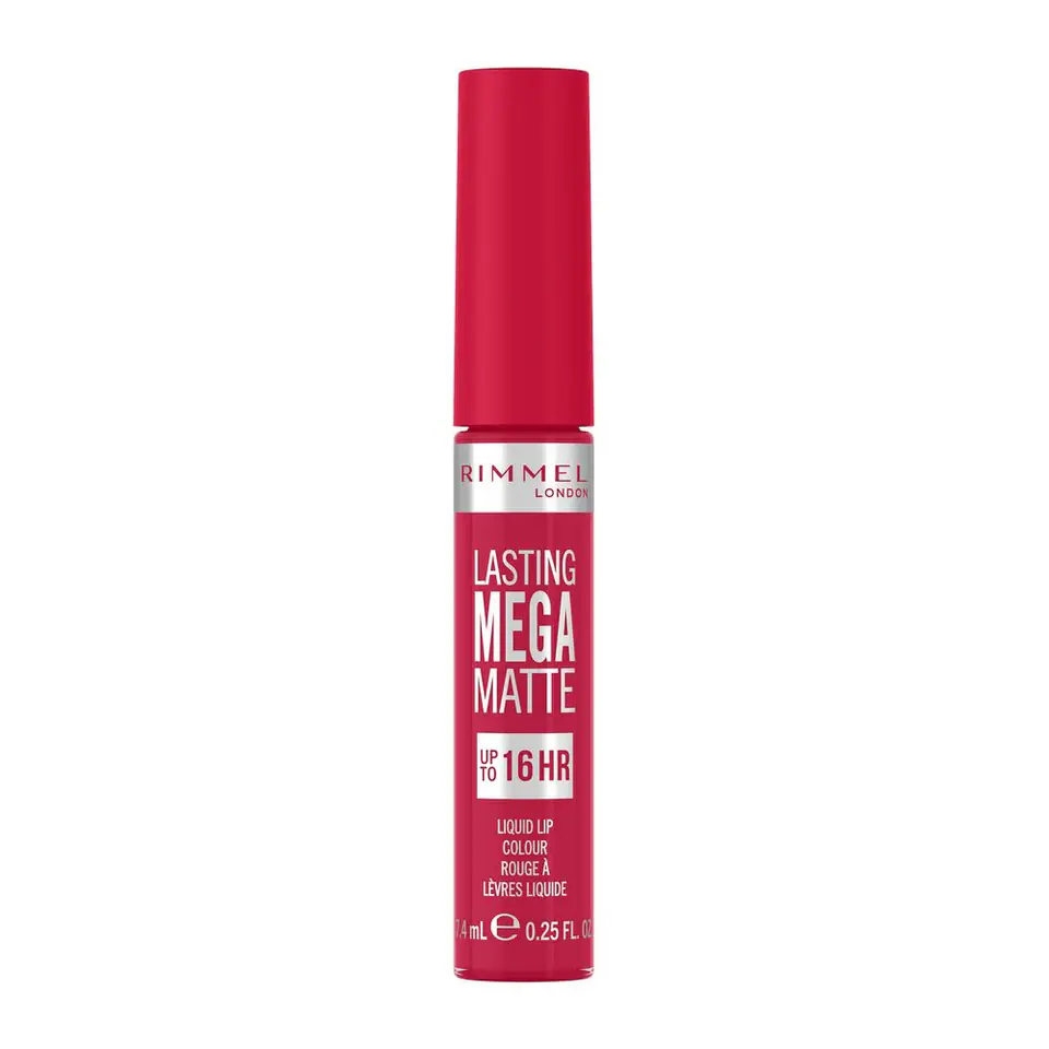 ⁨Rimmel Lasting Mega Matte długotrwała matowa pomadka w płynie do ust 910 Fuchsia Flush 7.4ml⁩ w sklepie Wasserman.eu