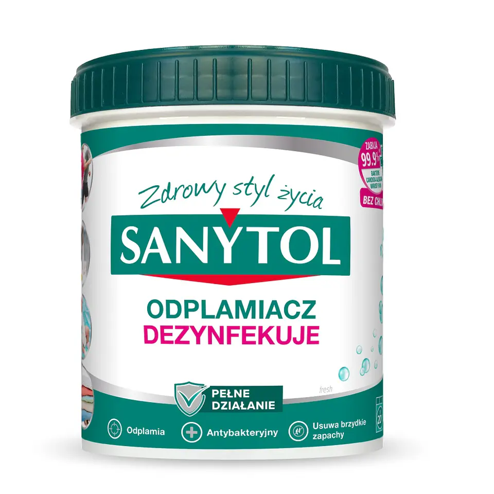 SANYTOL Odplamiacz dezynfekujący w proszku do białych i kolorowych tkanin 450g w sklepie Wasserman.eu