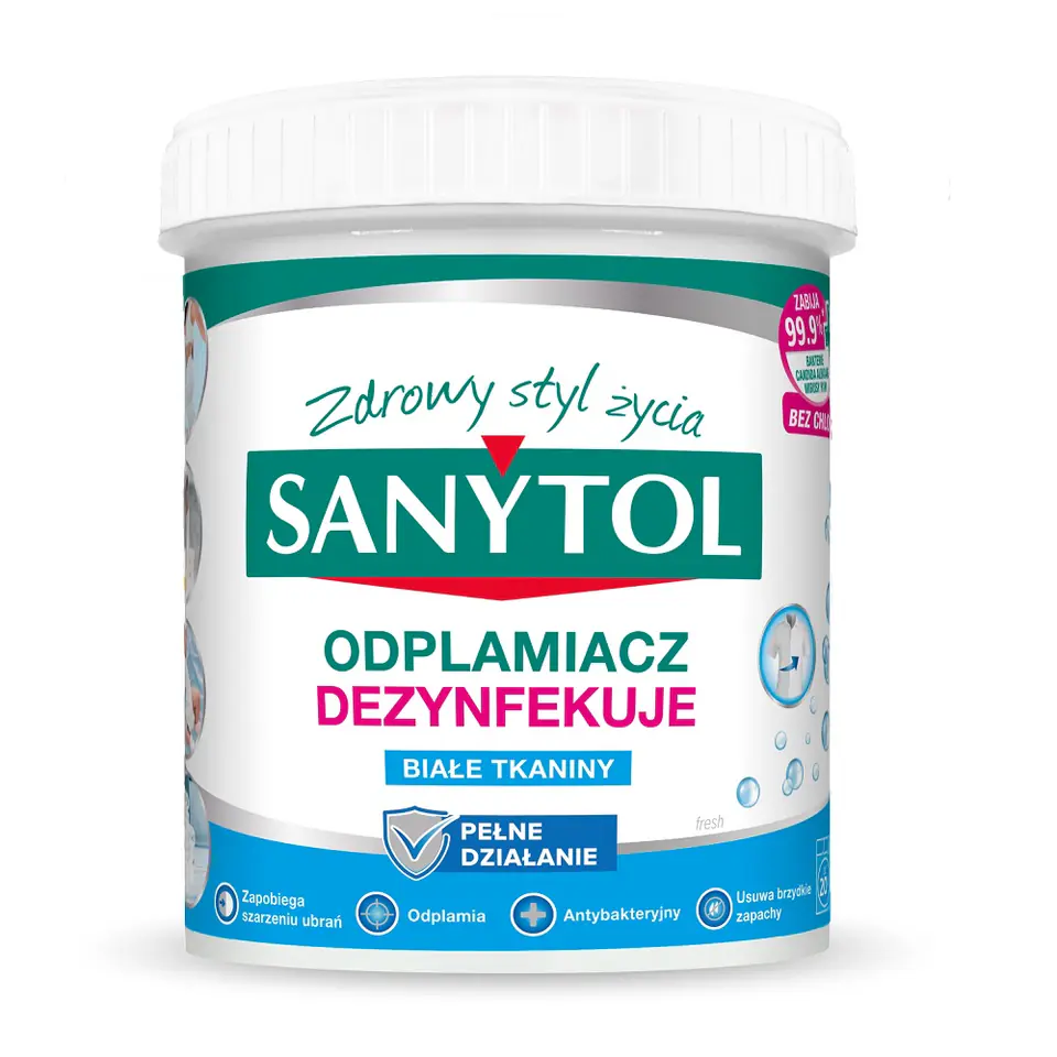 SANYTOL Odplamiacz dezynfekujący w proszku do białych tkanin 450g w sklepie Wasserman.eu