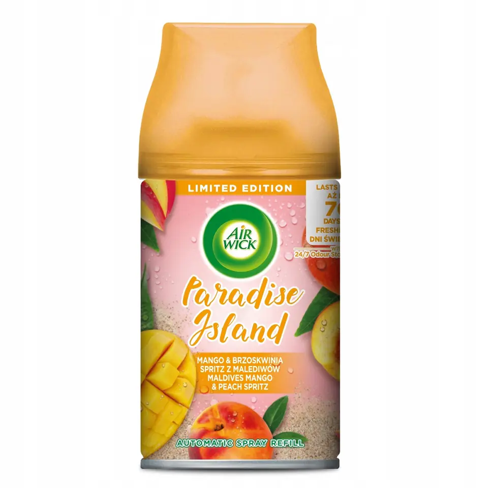 ⁨Air Wick Freshmatic Paradise Island wkład do automatycznego odświeżacza powietrza Mango i Brzoskwinia Spritz z Malediwów 250ml⁩ w sklepie Wasserman.eu
