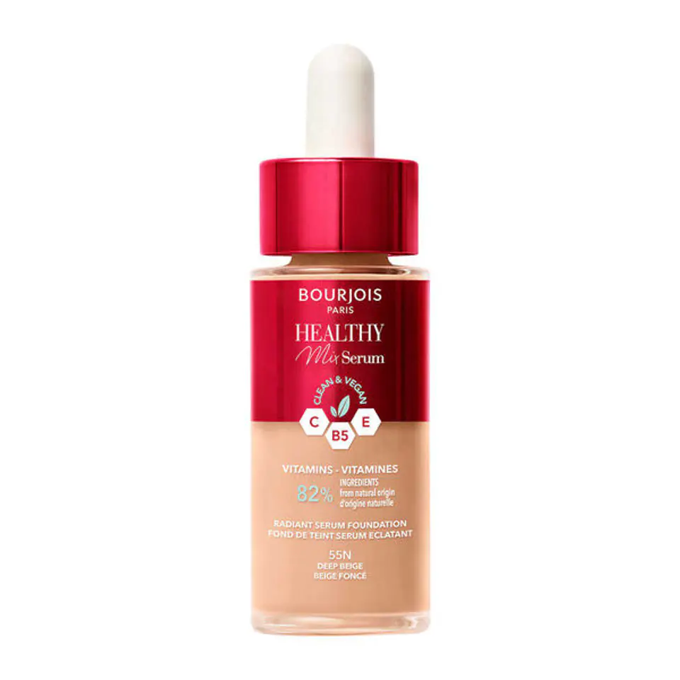 ⁨Bourjois Healthy Mix Serum nawilżająco-rozświetlający podkład-serum do twarzy 55N Deep Beige 30ml⁩ w sklepie Wasserman.eu