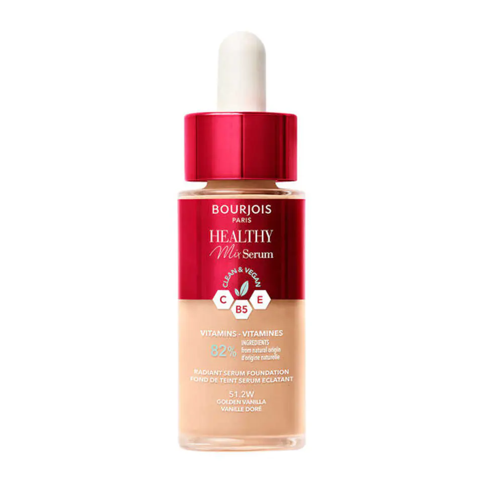 ⁨Bourjois Healthy Mix Serum nawilżająco-rozświetlający podkład-serum do twarzy 51.2W Golden Vanilla 30ml⁩ w sklepie Wasserman.eu