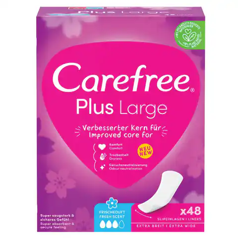⁨Carefree Plus Large wkładki higieniczne świeży zapach 48szt.⁩ w sklepie Wasserman.eu