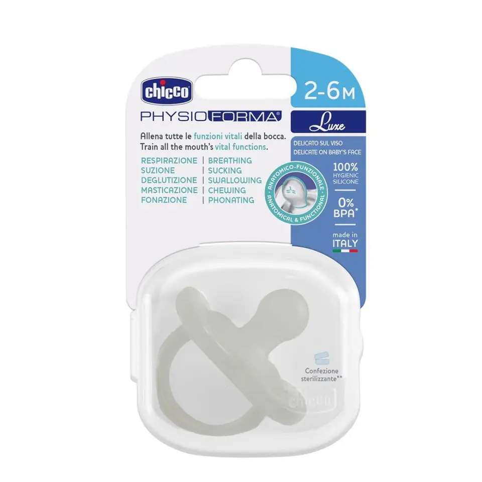 Chicco PhysioForma Luxe smoczek silikonowy uspokajający 2-6m Szary w sklepie Wasserman.eu
