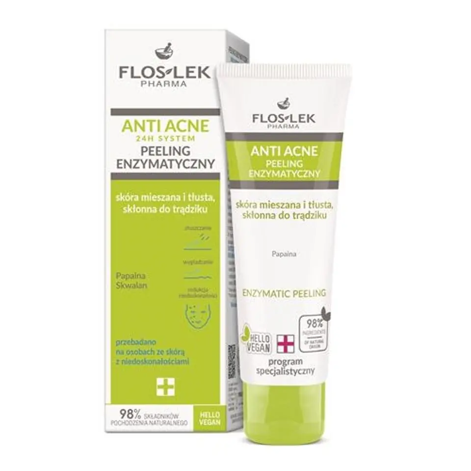 ⁨Floslek Anti Acne 24h System peeling enzymatyczny 50ml⁩ w sklepie Wasserman.eu