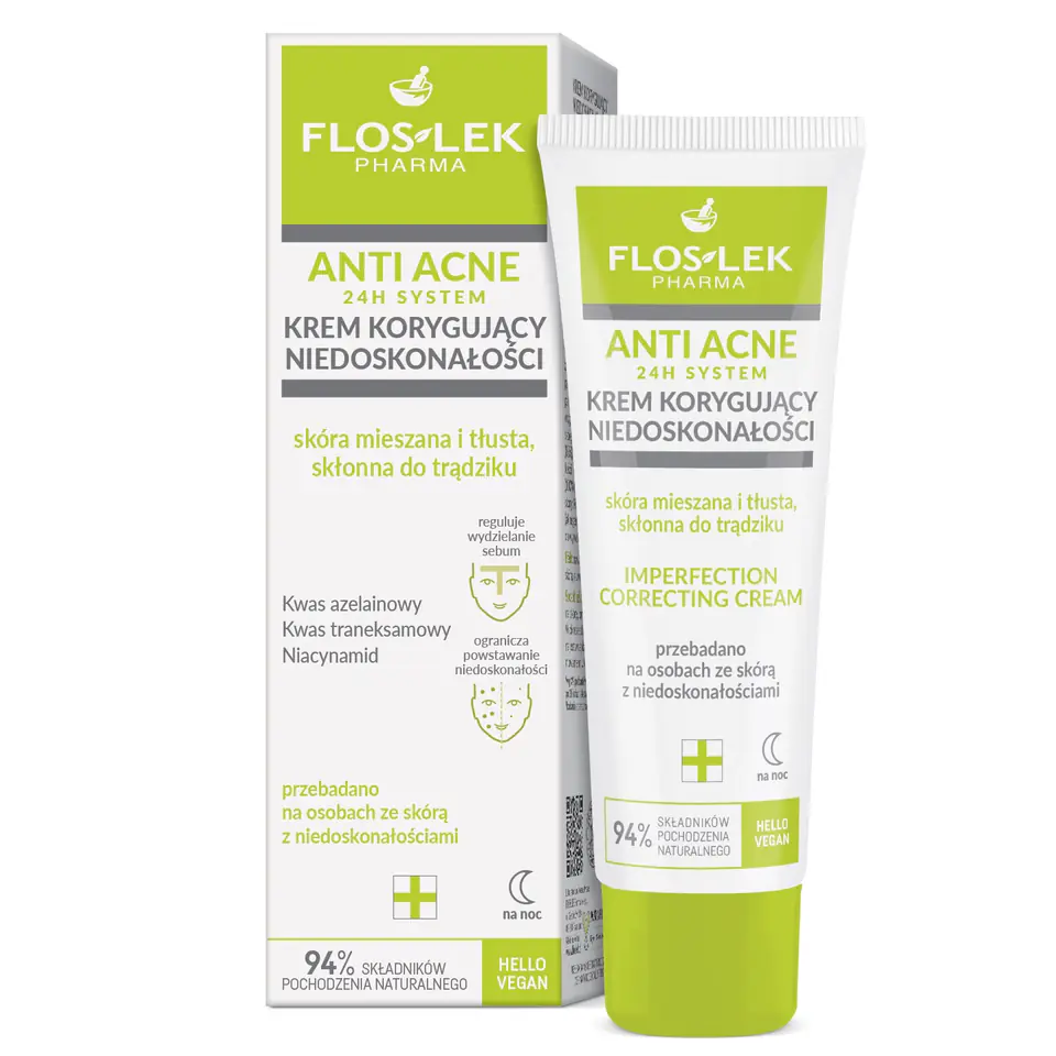 ⁨Floslek Anti-Acne 24h System krem korygujący niedoskonałości 50ml⁩ w sklepie Wasserman.eu