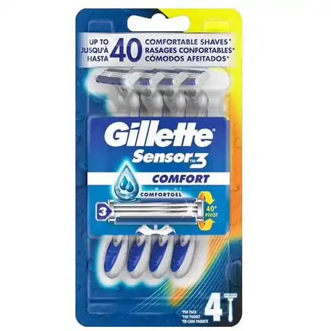 ⁨Gillette Sensor3 Comfort jednorazowe maszynki do golenia 4szt⁩ w sklepie Wasserman.eu
