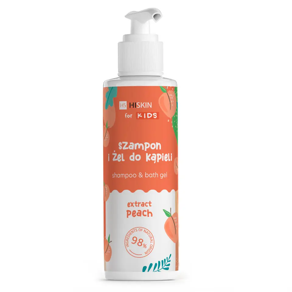 ⁨HiSkin Kids szampon i żel do kąpieli Brzoskwinia 280ml⁩ w sklepie Wasserman.eu